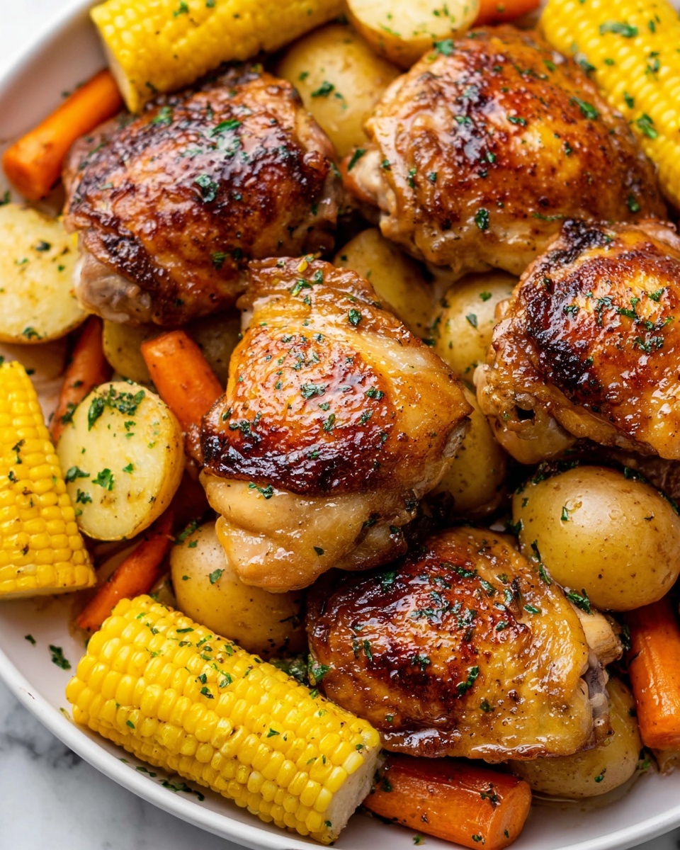 Slow Cooker Chicken Thighs with Vegetables and Herb-Infused Broth Recipe - Recipe Image