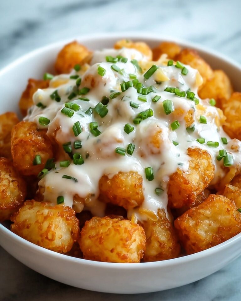Vegan Tater Tot Poutine with Cheese Sauce and Herb Gravy Recipe