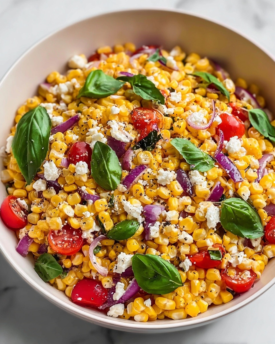 Grilled Corn Salad with Cherry Tomatoes, Feta, and Basil Recipe - Recipe Image