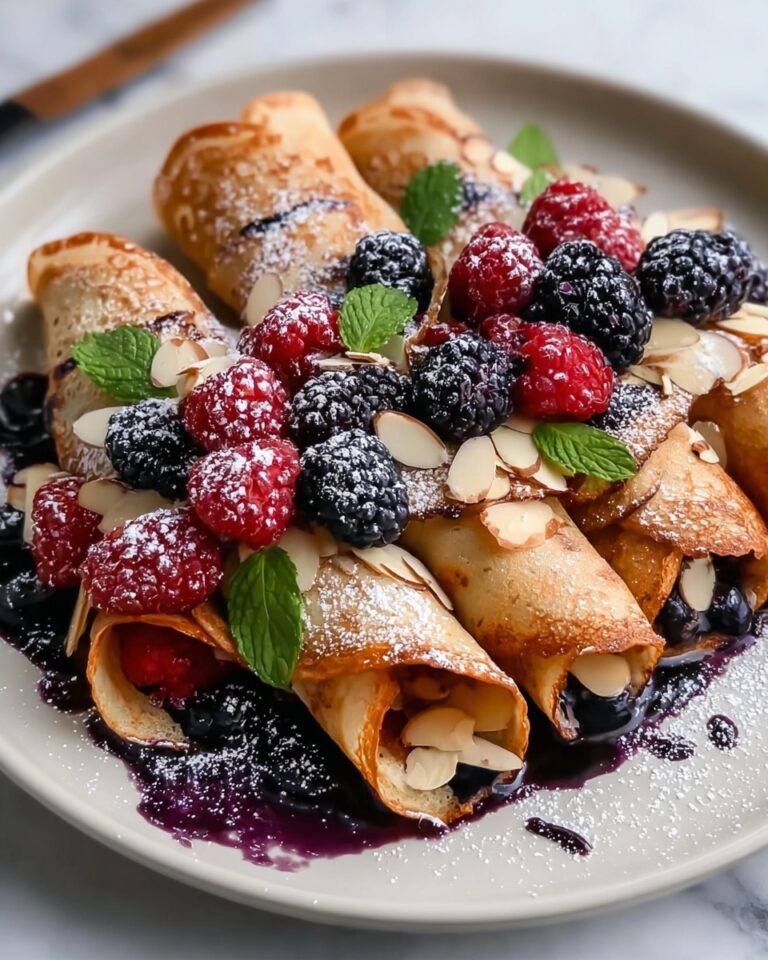 Almond Crepes with Warm Berry Compote Recipe