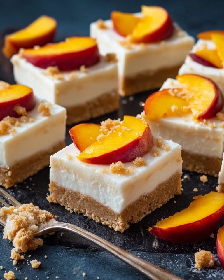 Peaches and Cream Cheesecake Bars Recipe