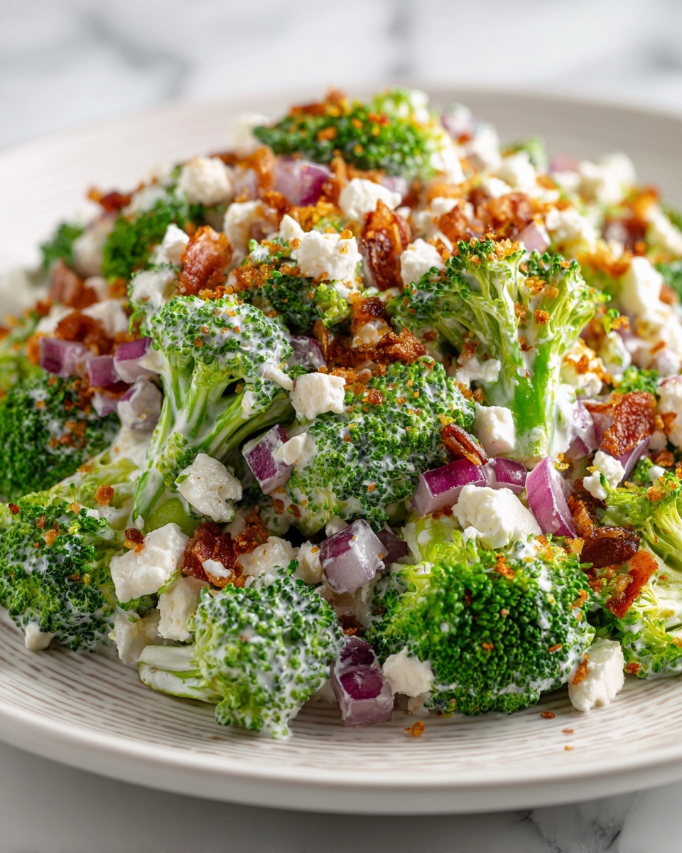 Amish Broccoli Salad with Creamy Dressing and Bacon Recipe - Recipe Image