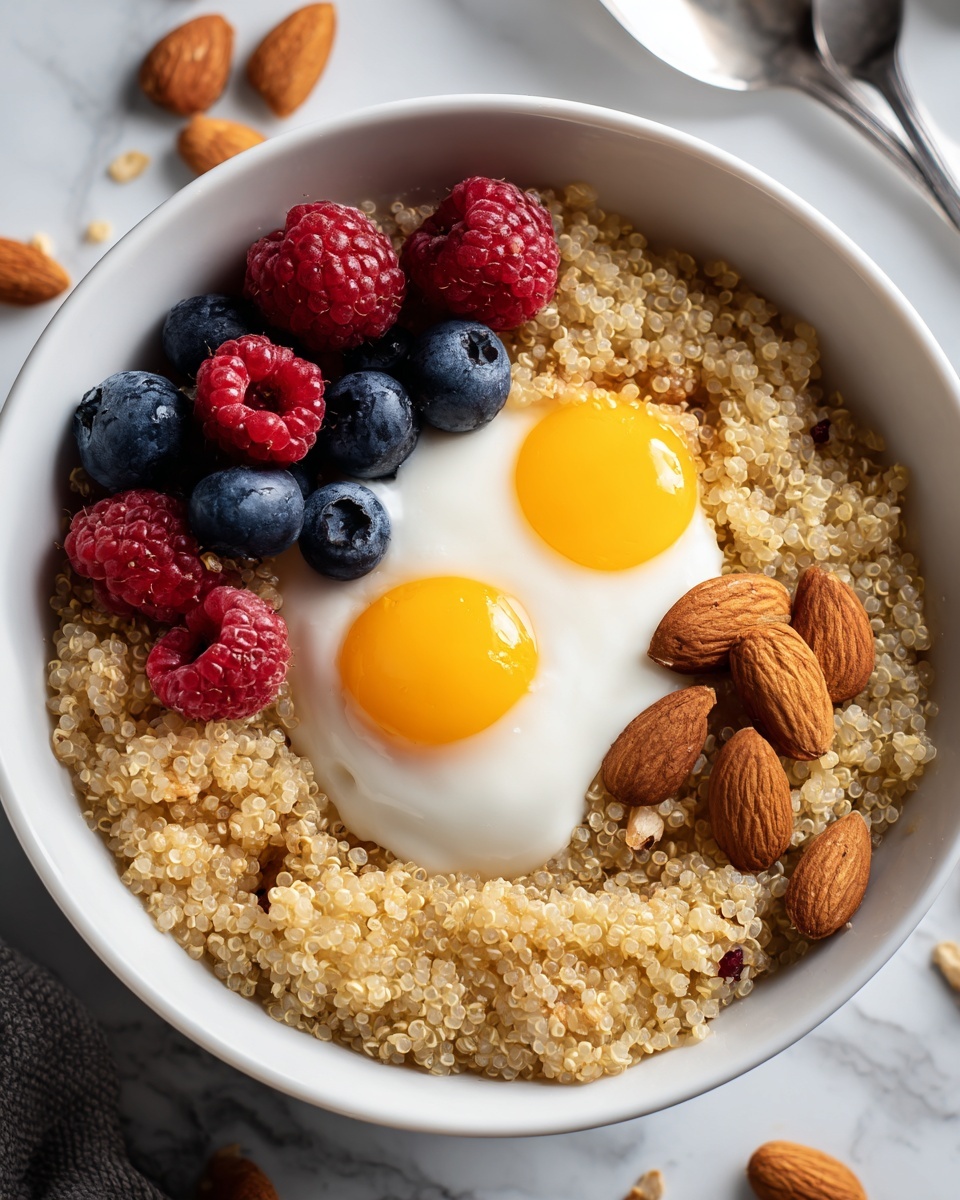 Quinoa Breakfast Bowl with Almonds and Honey Recipe - Recipe Image