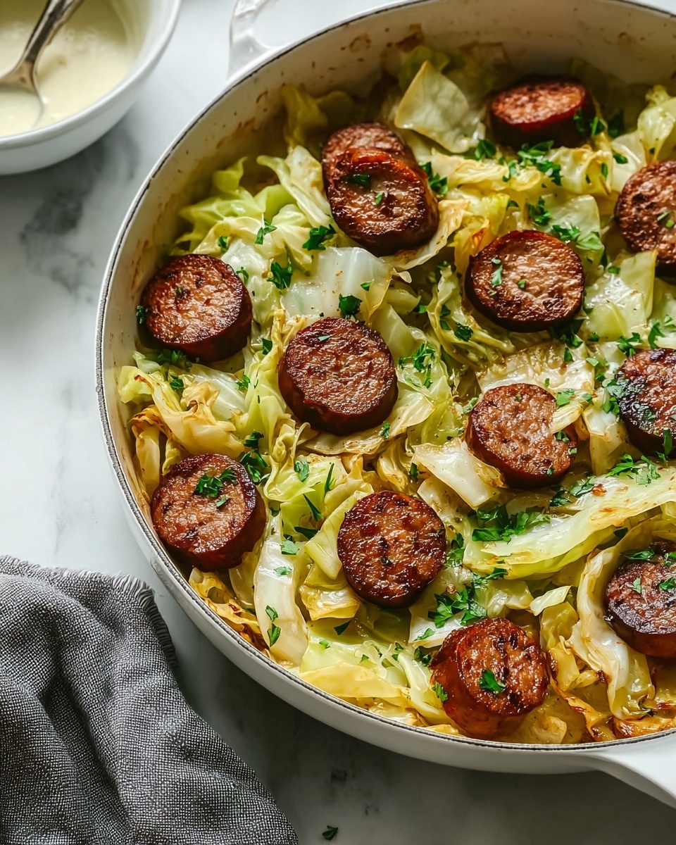 Kielbasa and Cabbage Skillet with Mustard Vinaigrette Recipe - Recipe Image