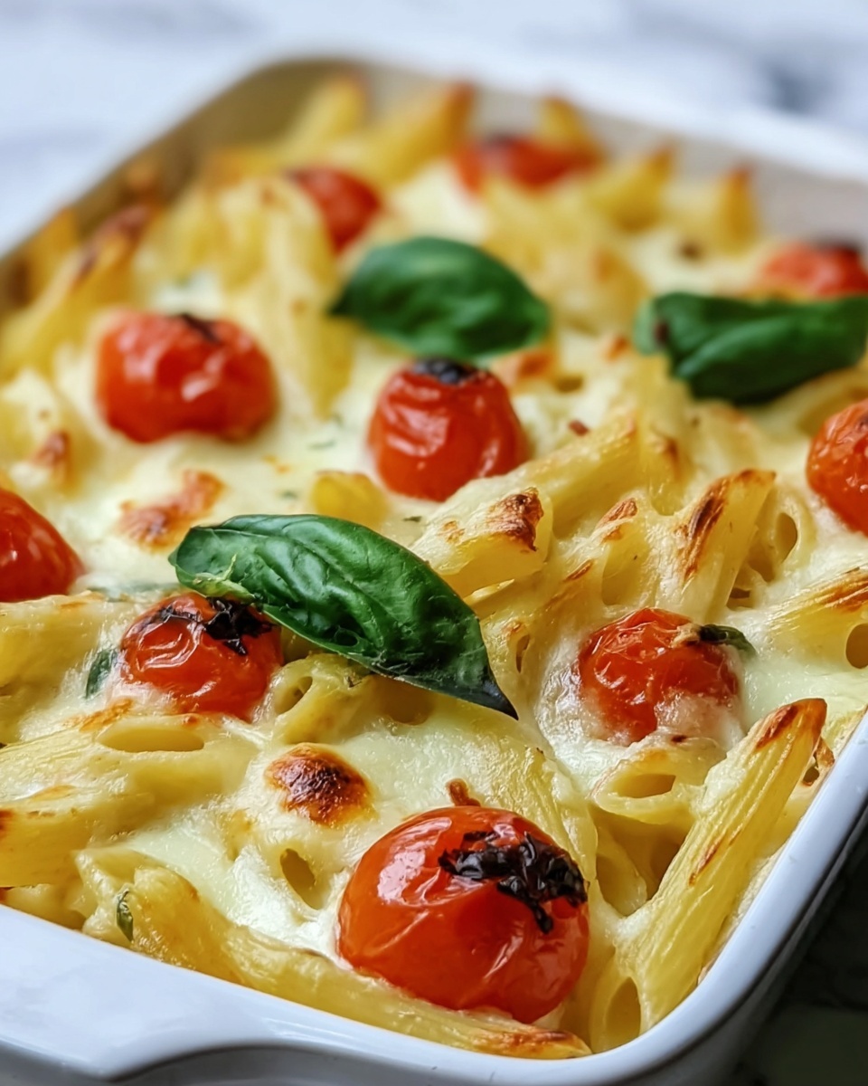 Creamy Pasta Bake with Cherry Tomatoes and Basil Recipe - Recipe Image