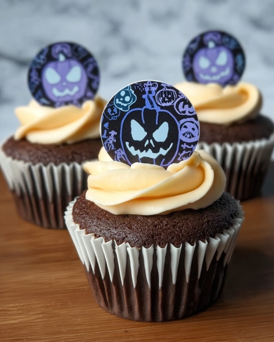 Stamped Halloween Cupcakes Recipe - Recipe Image