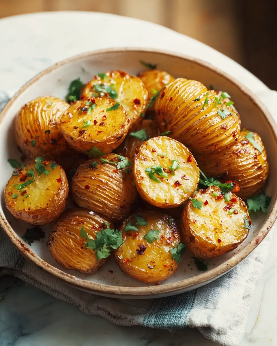 Salt & Pepper Mini Hasselback Potatoes with Cajun Dip Recipe - Recipe Image