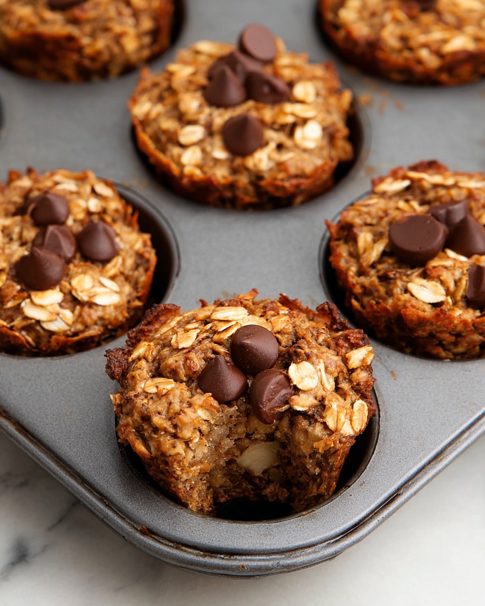 Baked Oatmeal Cups with Banana and Chocolate Chips Recipe - Recipe Image