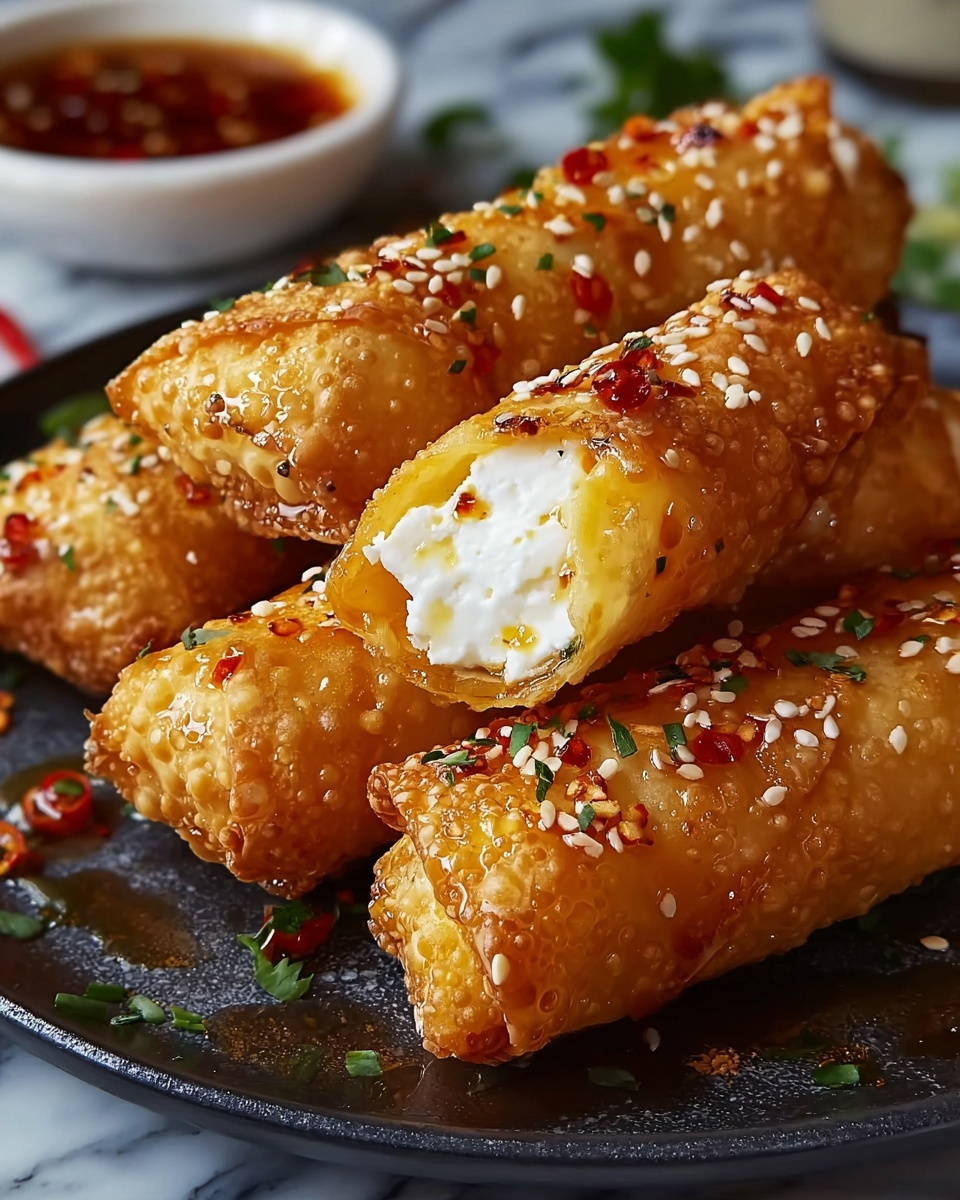 Oven Fried Feta Rolls with Chili Honey Recipe - Recipe Image
