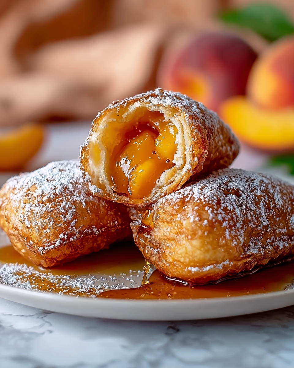 Peach Cobbler Egg Rolls Recipe - Recipe Image