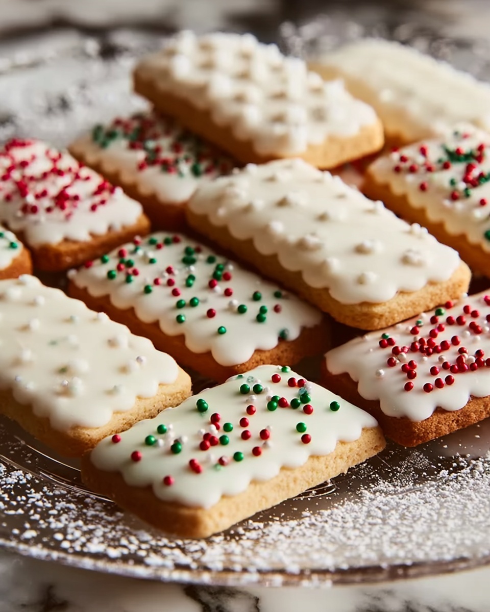 Christmas White Chocolate-Dipped Sugar Wafers Recipe - Recipe Image