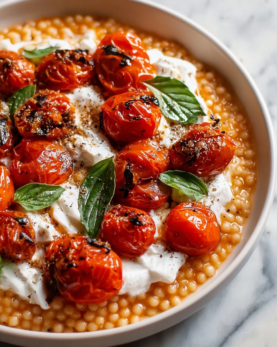 Roasted Tomato & Stracciatella Acini di Pepe Recipe - Recipe Image