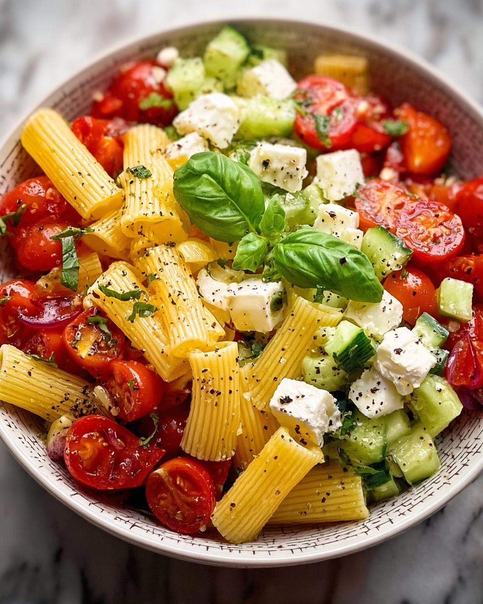 Horiatiki Pasta Salad Recipe - Recipe Image