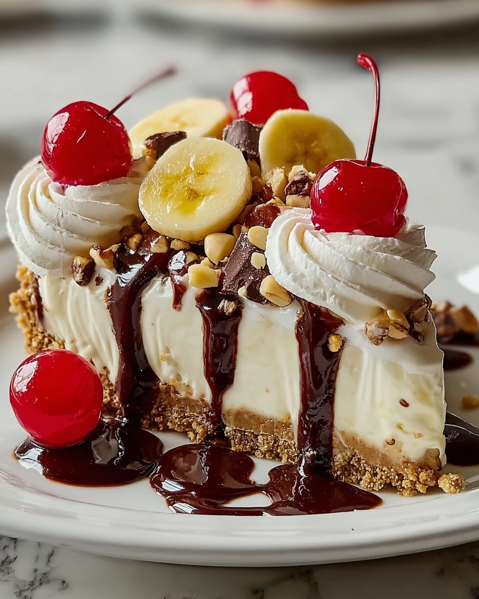 Heavenly No-Bake Banana Split Cheesecake Recipe - Recipe Image