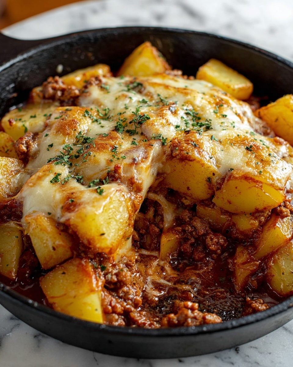 Cheesy Boursin Sloppy Joe Potato Skillet Recipe - Recipe Image