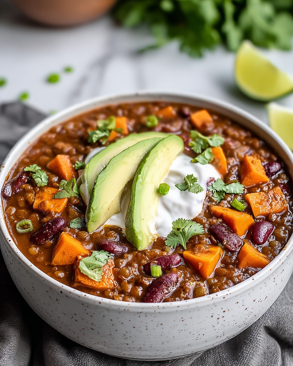 Vegan Sweet Potato Lentil Chili Recipe - Recipe Image