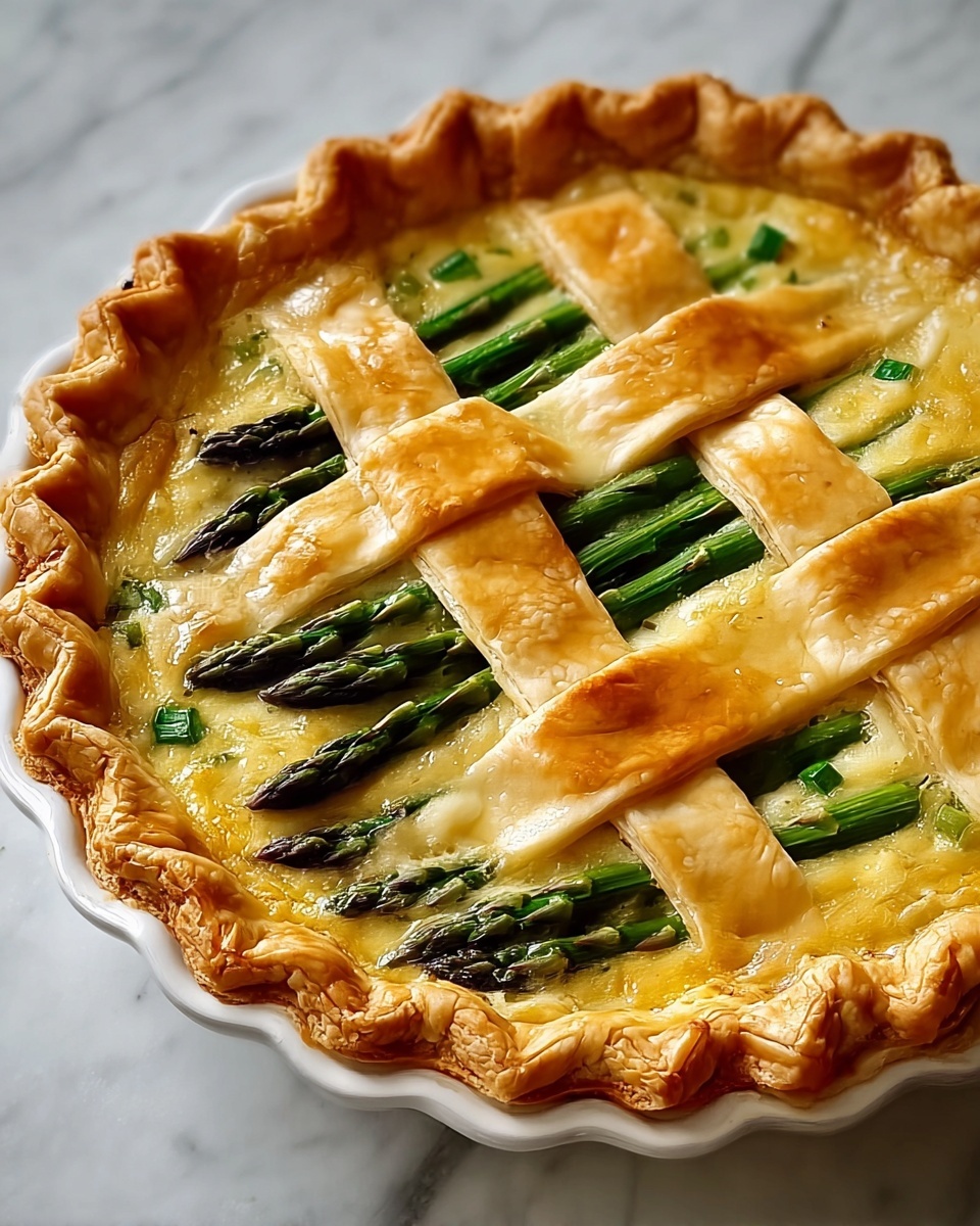 Asparagus Pie with Swiss and Parmesan Cheeses Recipe - Recipe Image