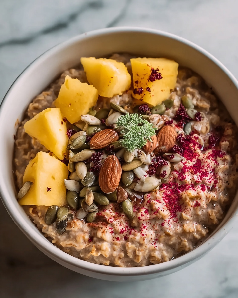 Pumpkin Spice Oatmeal with Diced Apples, Pepitas, and Chia Seeds Recipe - Recipe Image