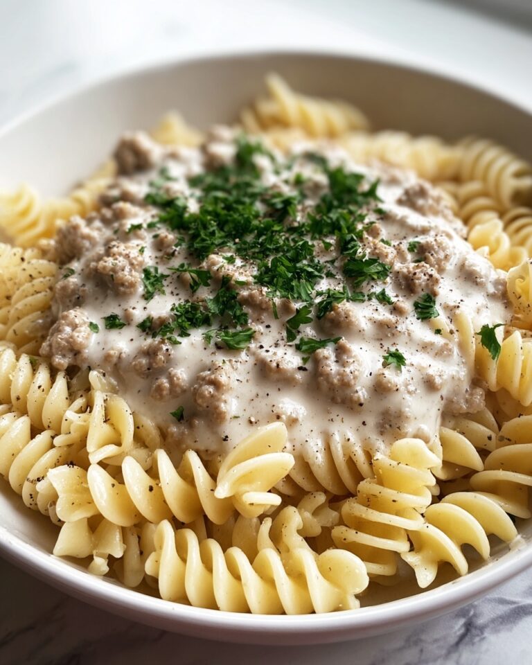 Beef and Rotini in Garlic Parmesan Sauce Recipe
