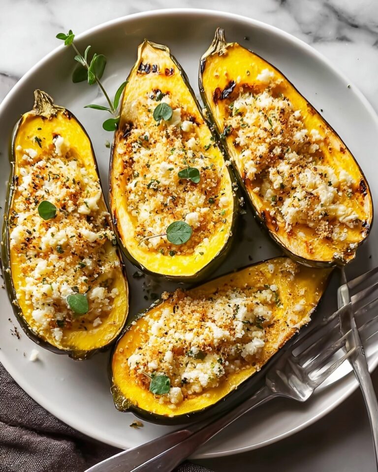 Parmesan Herb Roasted Acorn Squash Recipe