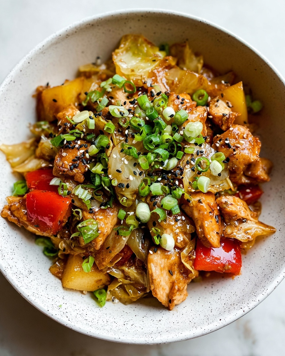 Chicken and Cabbage Stir Fry with Sesame and Ginger Recipe - Recipe Image