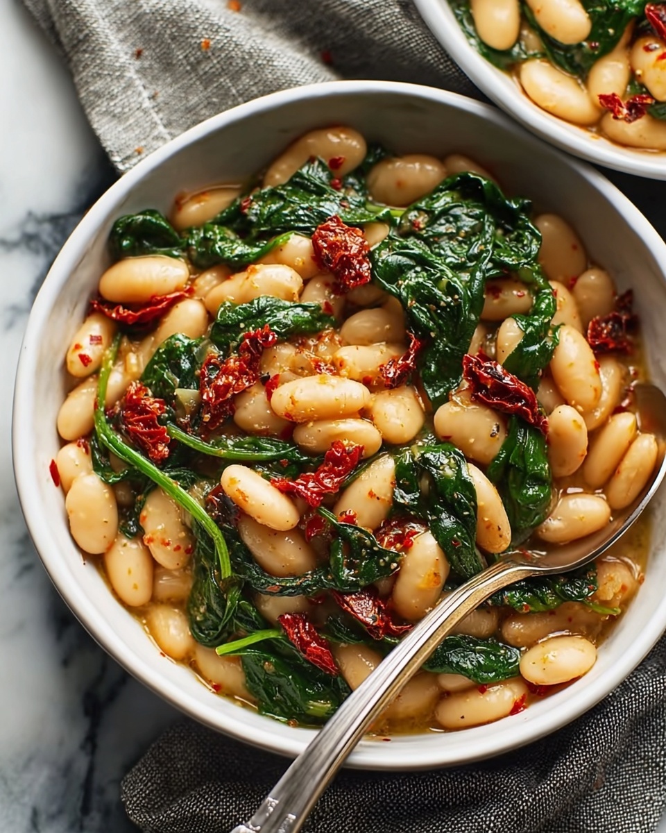 Tuscan Butter Beans with Spinach and Sun-Dried Tomatoes Recipe - Recipe Image