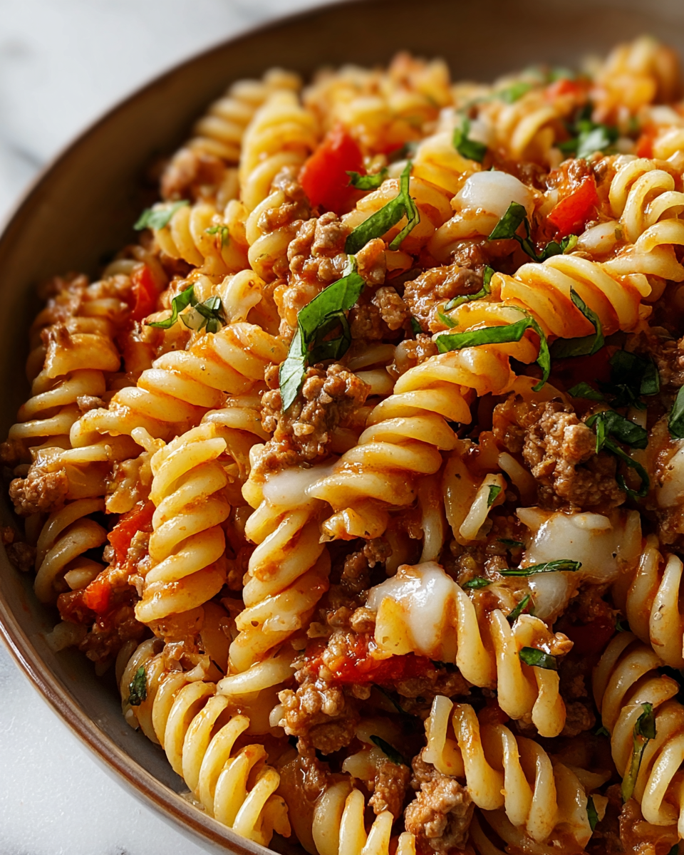 Cheesy Beef Pasta Recipe - Recipe Image