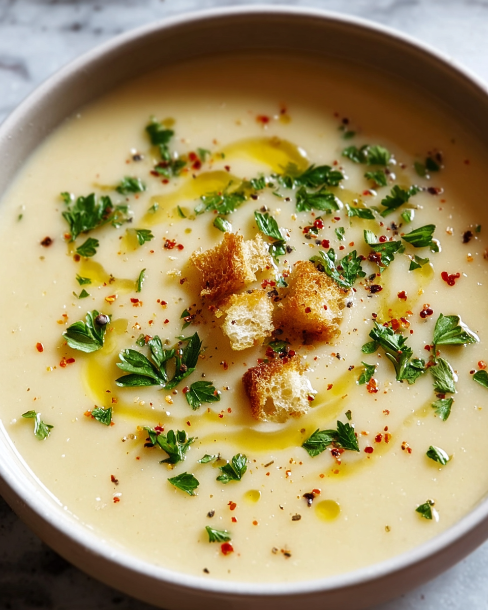 Creamy Roasted Garlic Soup Recipe - Recipe Image
