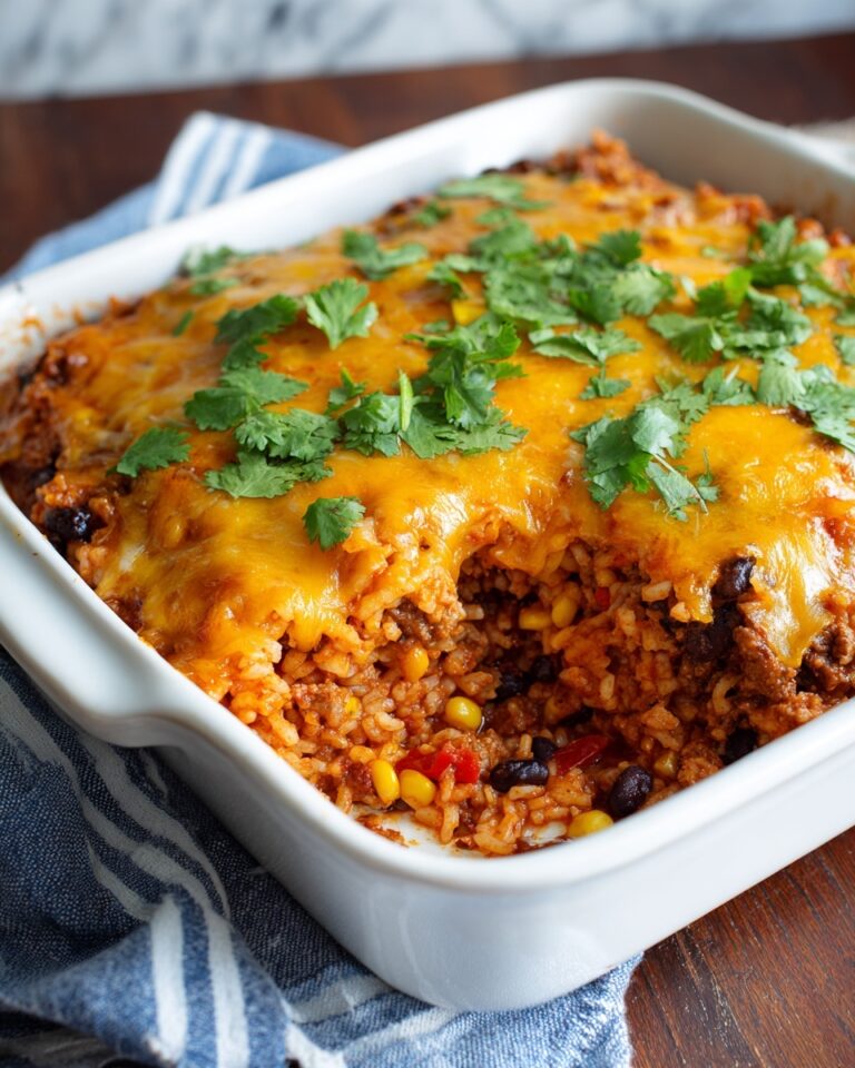 Beef Enchilada Casserole with Rice Recipe