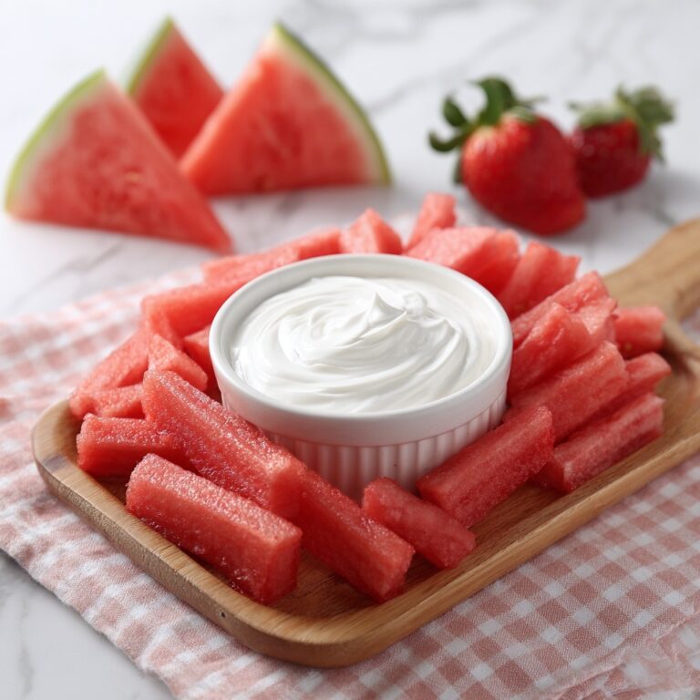 Watermelon Fries with Vanilla Greek Yogurt Dip Recipe