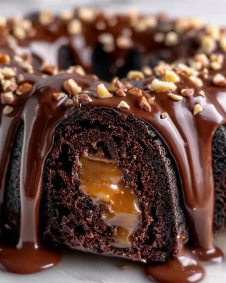 Gooey Chocolate Caramel Turtle Cake Roll Recipe