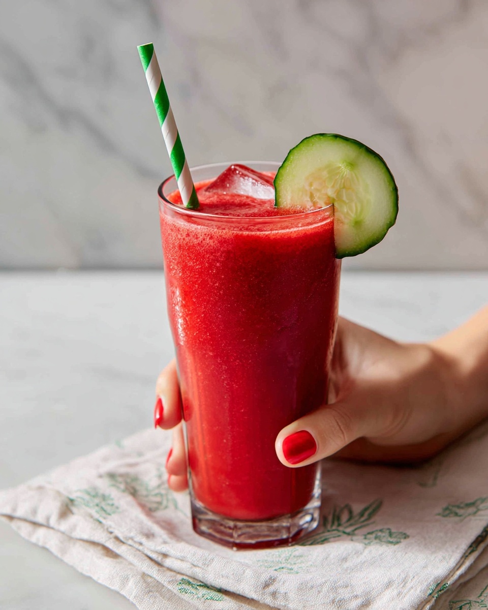 Watermelon Slushie Mocktail Recipe - Recipe Image