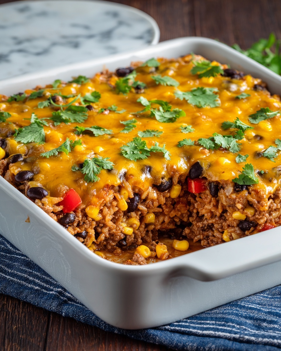 Beef Enchilada Casserole with Rice Recipe - Recipe Image