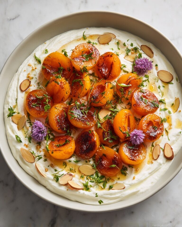 Grilled Apricots with Whipped Goat Cheese & Thyme Honey Recipe