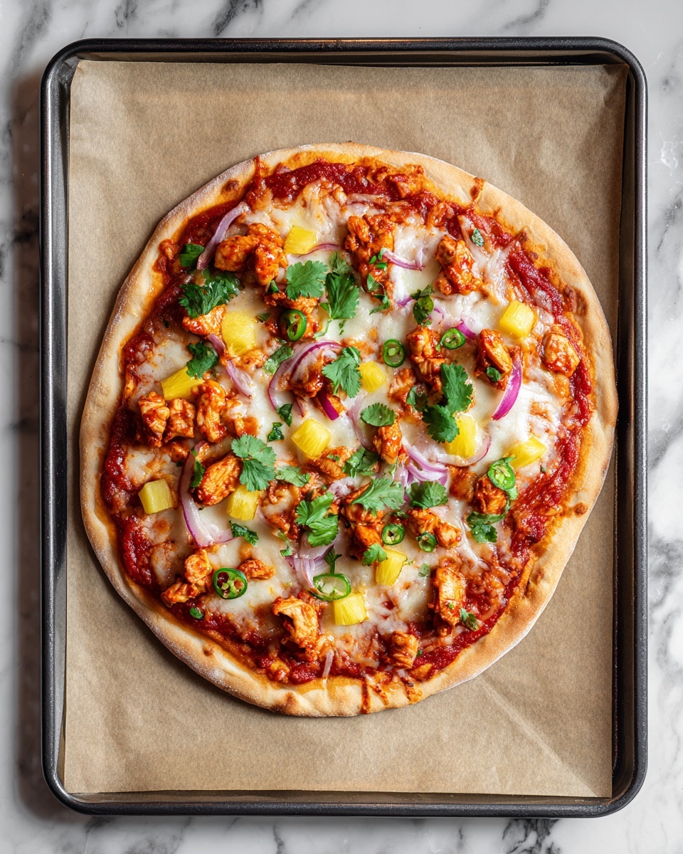 Pineapple Jalapeño BBQ Chicken Pizza Recipe - Recipe Image