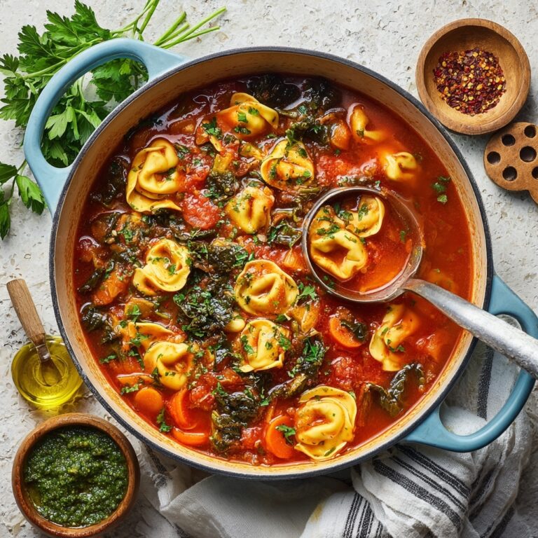 Tortellini Soup with Kale and Fennel in Tomato Broth Recipe