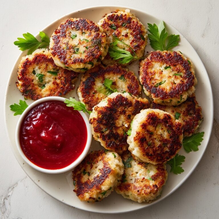 Cheesy Chicken Rissoles with Vegetables and Dipping Ketchup Recipe