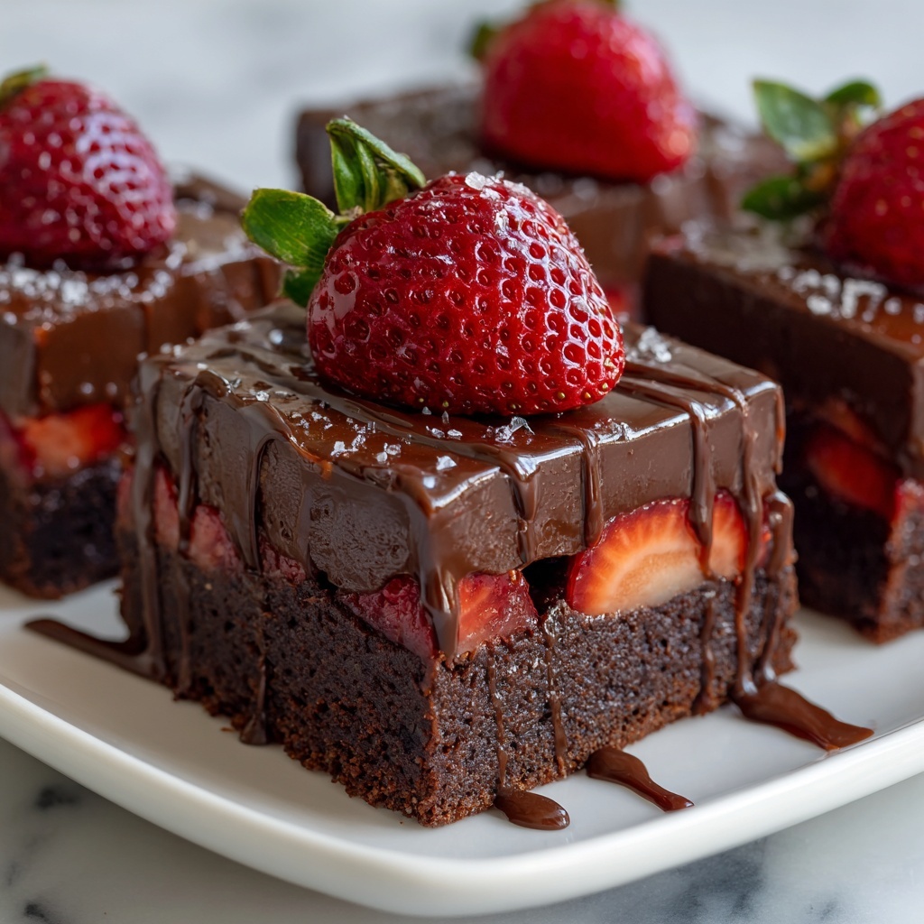 Chocolate Covered Strawberry Brownies Recipe - Recipe Image