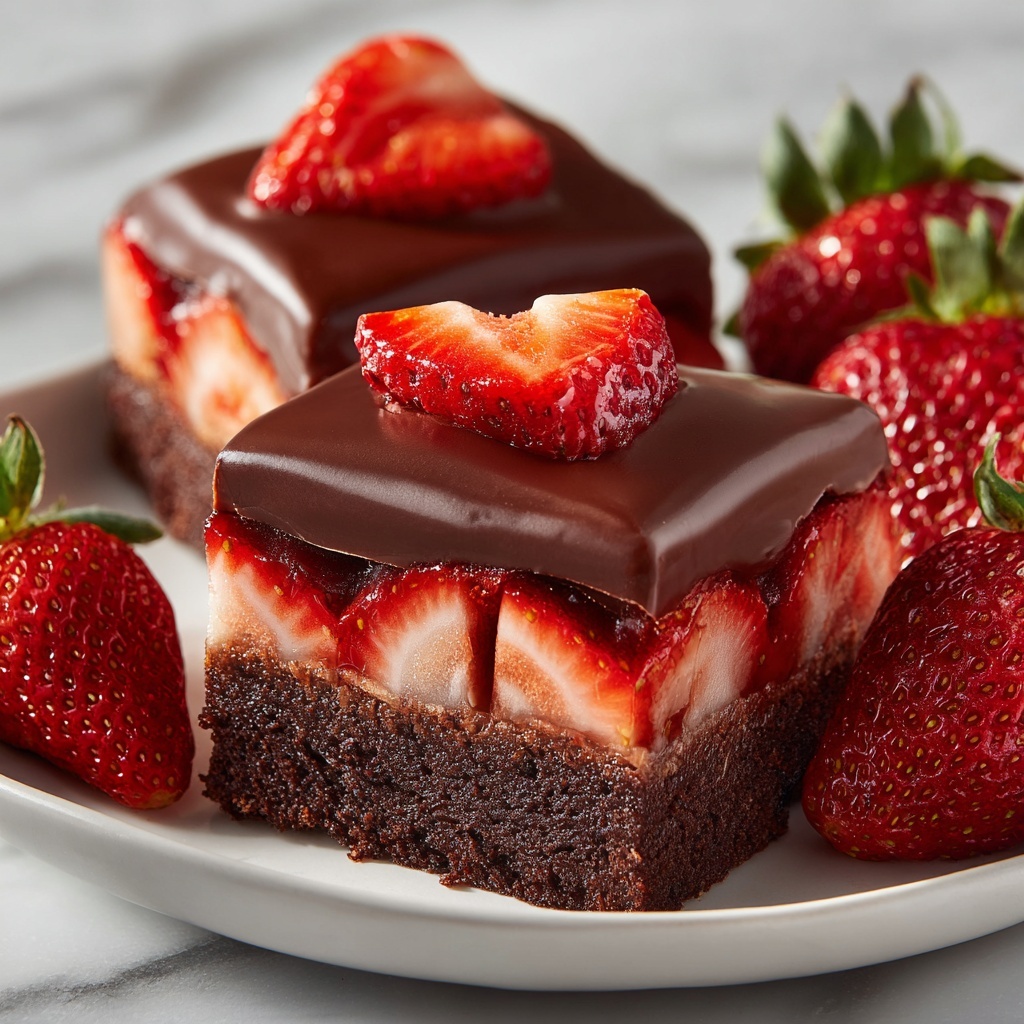 Chocolate Covered Strawberry Brownies Recipe - Recipe Image