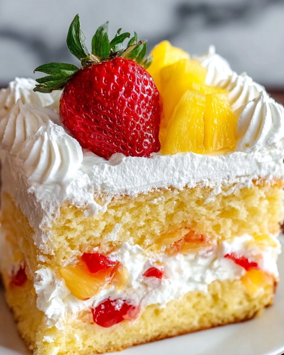 Best Tropical Layered Poke Cake Recipe - Recipe Image