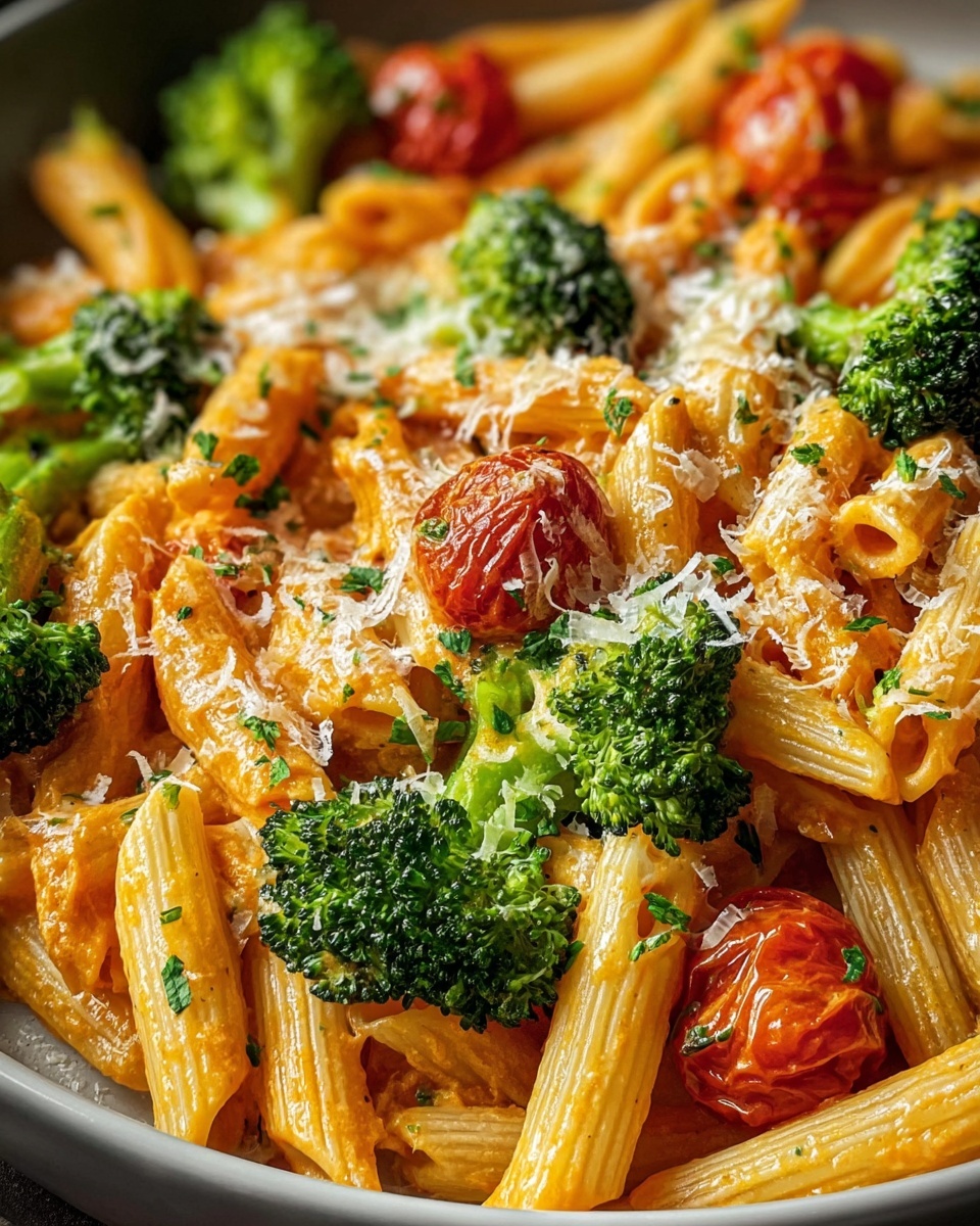 Creamy Tomato Pasta with Broccoli Recipe - Recipe Image