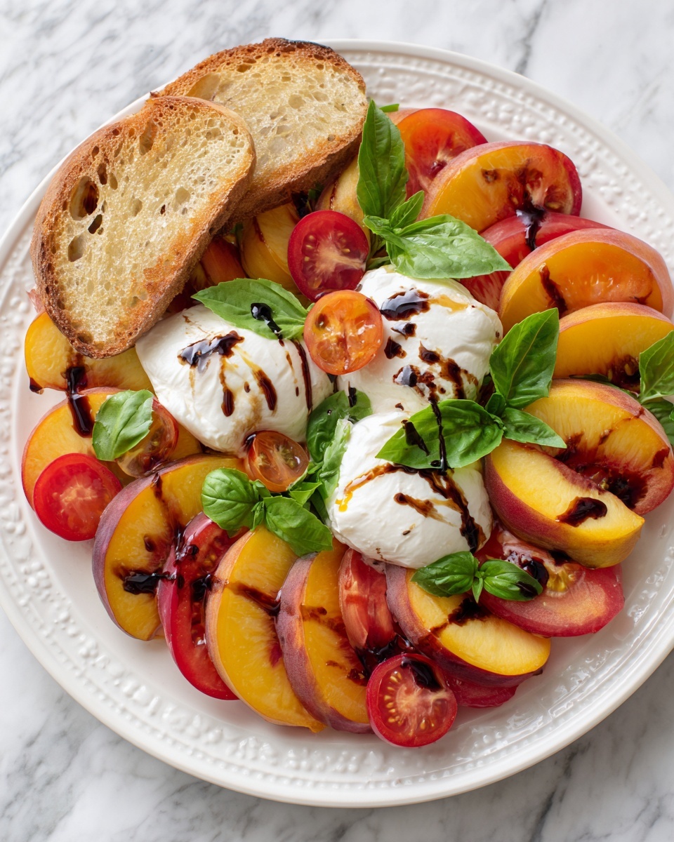 Peach Burrata Salad Recipe - Recipe Image