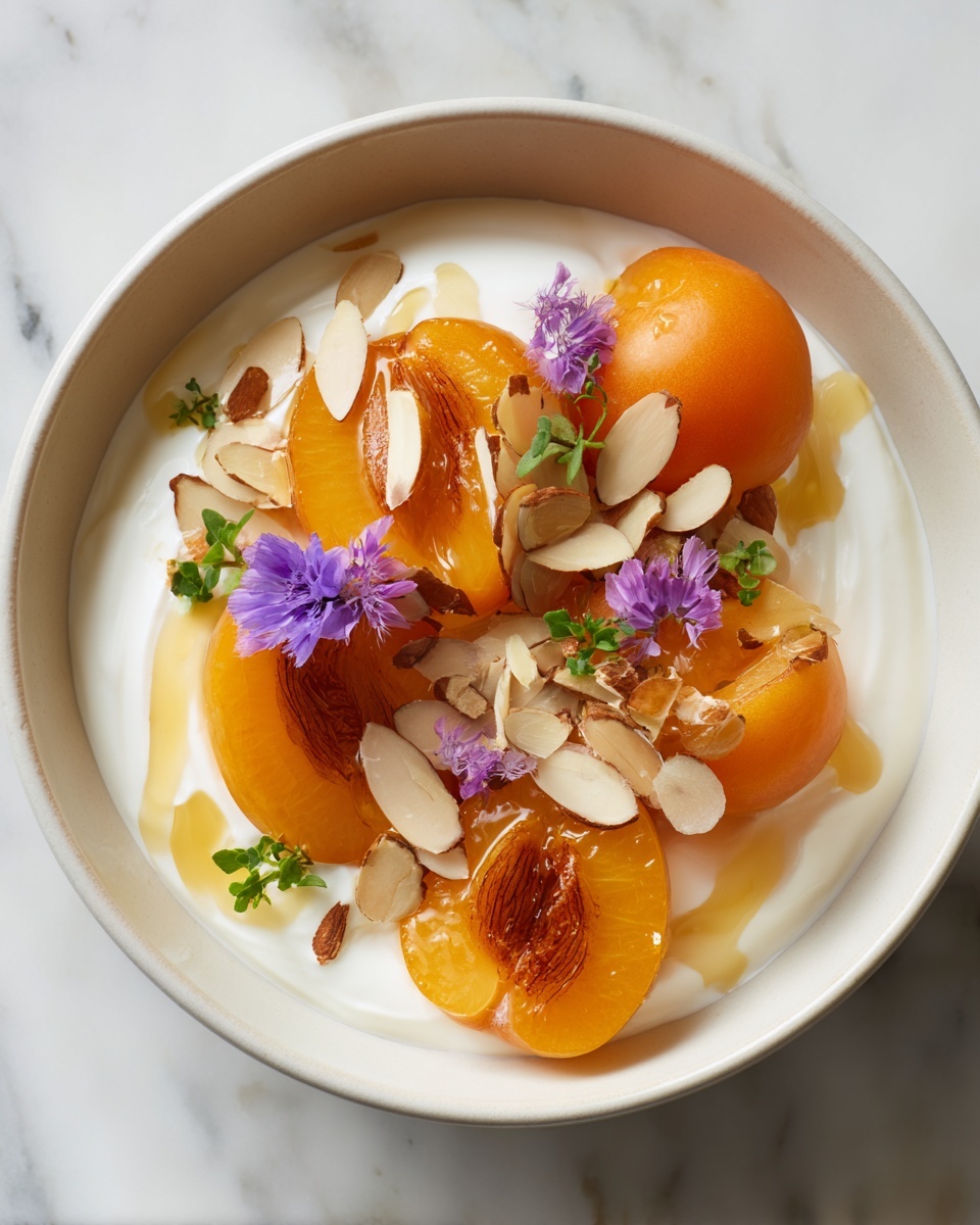Grilled Apricots with Whipped Goat Cheese & Thyme Honey Recipe - Recipe Image