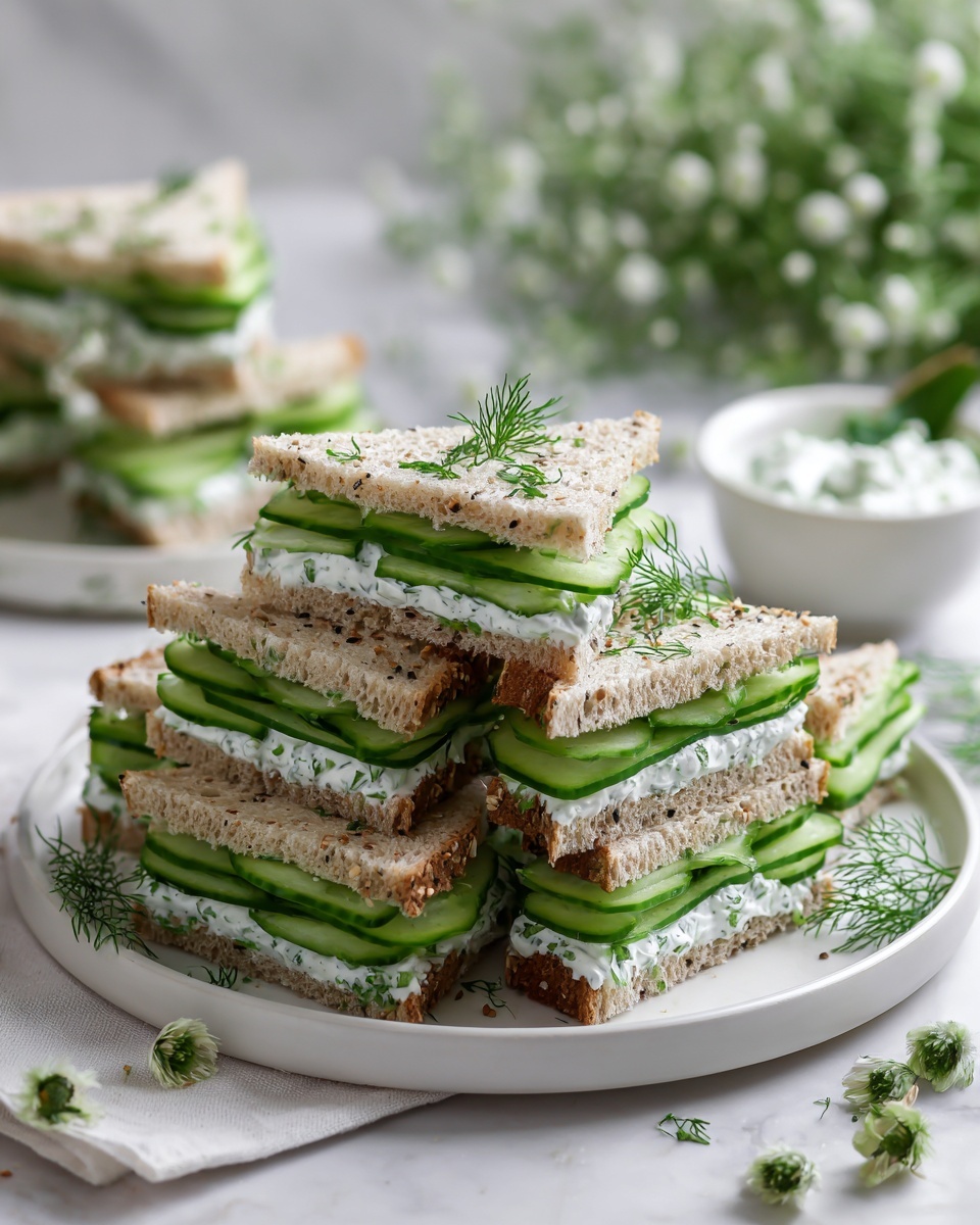 Cucumber Tea Sandwiches Recipe - Recipe Image