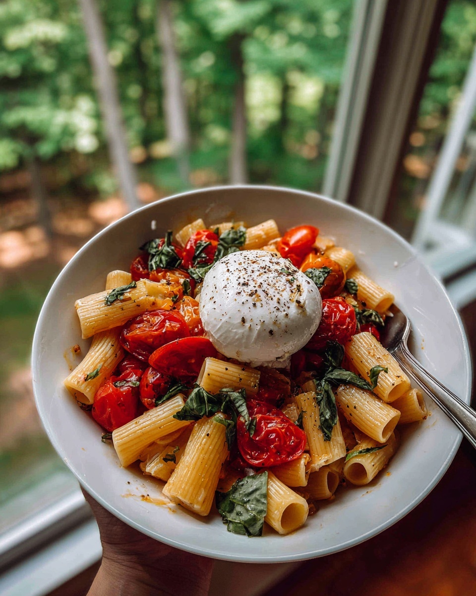 Rigatoni with Burrata and Burst Tomatoes Recipe - Recipe Image