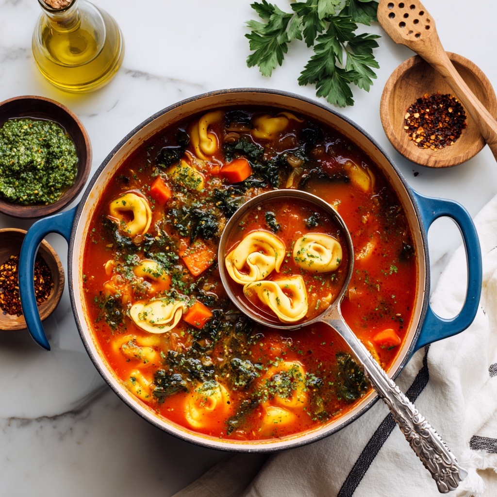 Tortellini Soup with Kale and Fennel in Tomato Broth Recipe - Recipe Image