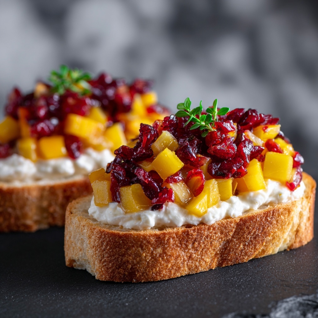 Butternut Squash, Cranberry, and Goat Cheese Crostini Recipe - Recipe Image