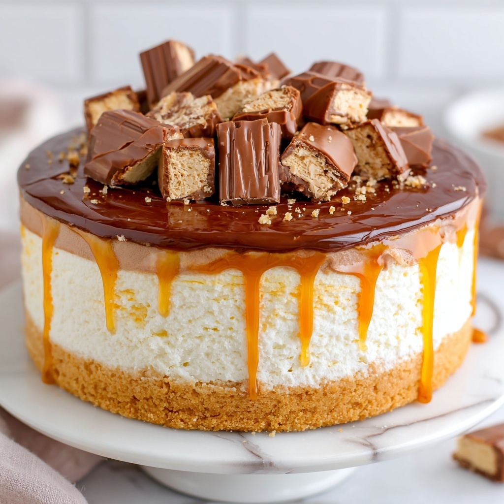 No Bake Twix Cheesecake Recipe - Recipe Image