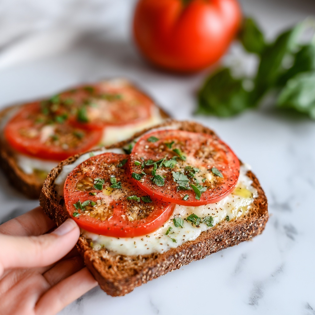 Garlic Butter Tomato Cheese Bread Recipe - Recipe Image
