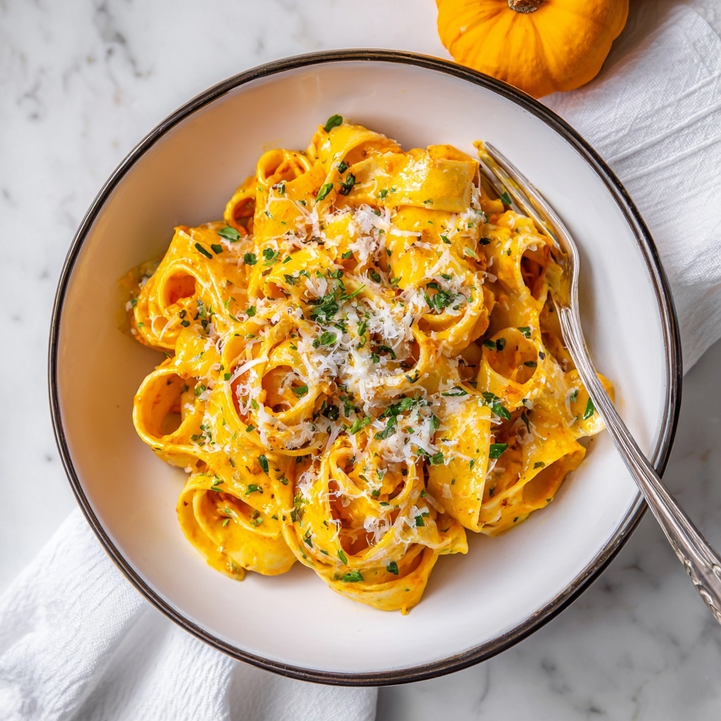 Creamy Pumpkin Alfredo Pasta Recipe - Recipe Image